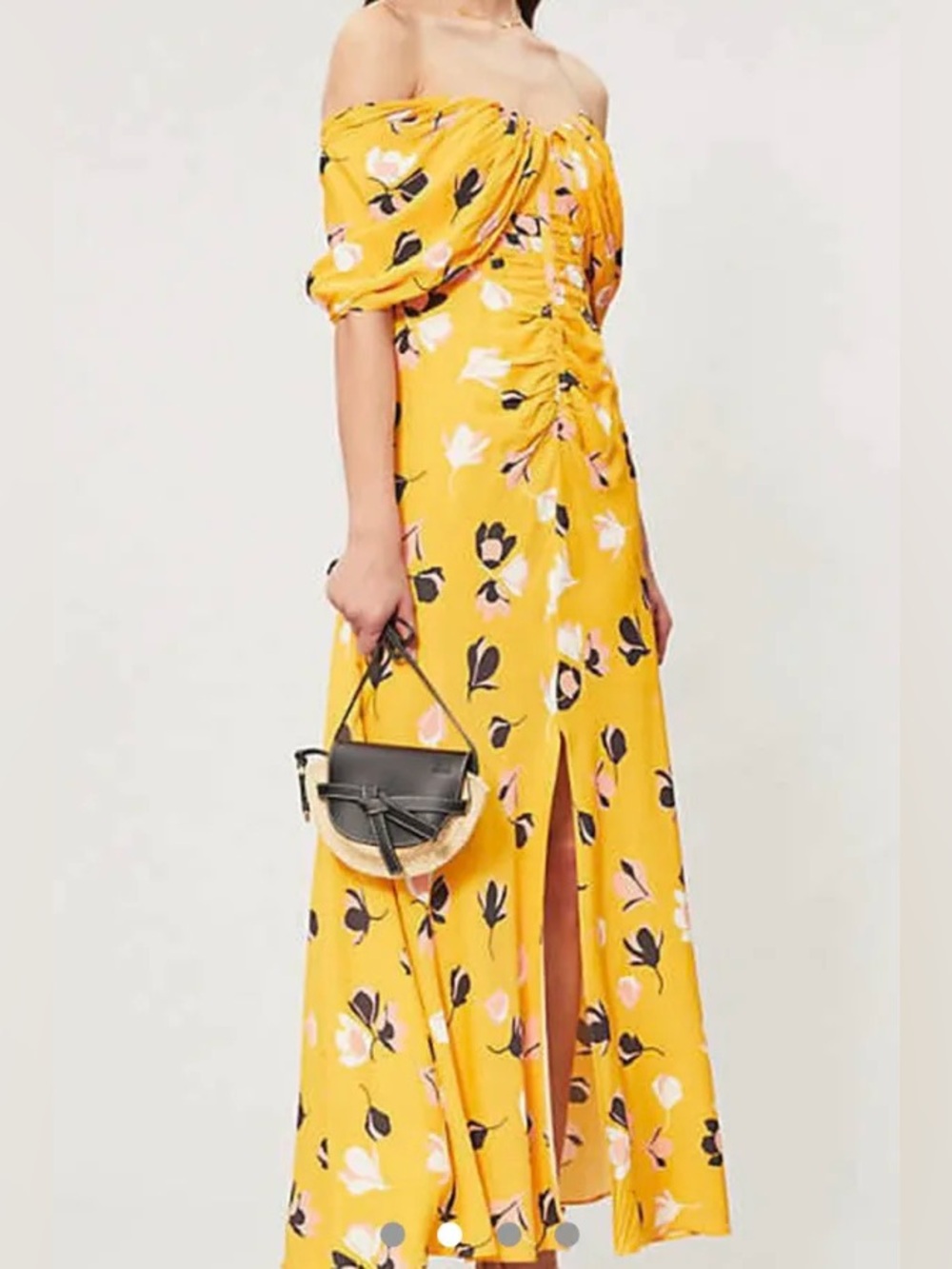 Self-Portrait Yellow Off-Shoulder Floral
